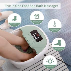 img 3 attached to 🦶 Foot Spa Massager with Heat Bath, Motorized Massage Rollers for Foot Stress Relief, Pumice Stone, Bubble Function, Infrared Light, Pedicure Kits, Digital Temperature Control and Timer