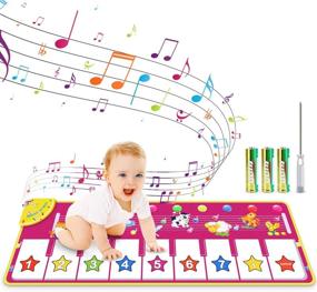 img 4 attached to 🎹 RenFox Kids Electronic Musical Keyboard Piano Mat with 8 Animal Sounds - Early Learning Education Toy for Toddler Boys and Girls, Dance Blanket Playmat (Batteries Included)