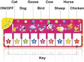 img 2 attached to 🎹 RenFox Kids Electronic Musical Keyboard Piano Mat with 8 Animal Sounds - Early Learning Education Toy for Toddler Boys and Girls, Dance Blanket Playmat (Batteries Included)