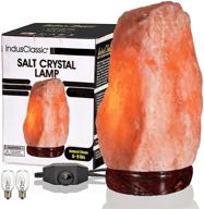 🔮 indusclassic ln-04: authentic himalayan pink crystal salt lamp with dimmer, extra bulbs, and gift packaging логотип