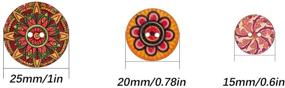 img 3 attached to AIEX 100pcs Mixed Random Flower Painting Round Shapes Wooden Buttons, Assorted Colors, for Sewing, Crafting, DIY – 15mm, 20mm, 25mm