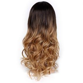 img 2 attached to 👸 Get the Perfect Ombre Look with AISI QUEENS Brown Ombre Wigs - Long Curly Side Part Wig for Women - Stunning 2 Tone Black to Brown Waves - Synthetic & Heat Resistant - Natural Looking Party Wigs