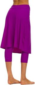 img 3 attached to 🩲 Micosuza Long Swim Skirt with Attached Leggings: Stylish Modest Sun Protection Sports Skirt for Women