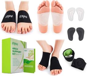 img 4 attached to 🌱 12pcs Plantar Fasciitis Arch Support Kit Bundle-Cushioned Arch Sleeves, Braces, Silicone Supports & Free Insoles-Efficient Pain Relief & Long-lasting Comfort-Perfect Sizes for Men & Women