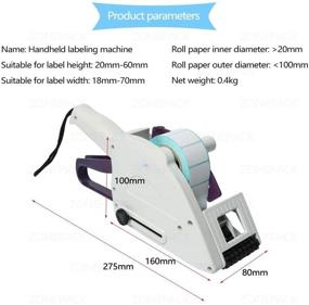 img 3 attached to 🏷️ Improved ZONEPACK Manual Round Bottle Labeling Machine - Hand-held Square & Round Labeller for Flat and Curved Surfaces - Thanksgiving Special