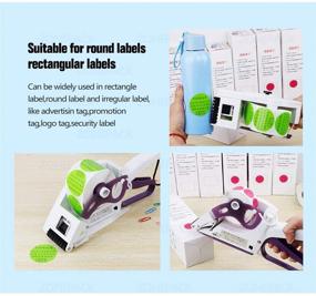 img 2 attached to 🏷️ Improved ZONEPACK Manual Round Bottle Labeling Machine - Hand-held Square & Round Labeller for Flat and Curved Surfaces - Thanksgiving Special