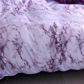 img 1 attached to 🛏️ Queen Size Purple Marble Lightweight Microfiber Quilt Cover Set - No Comforter Included