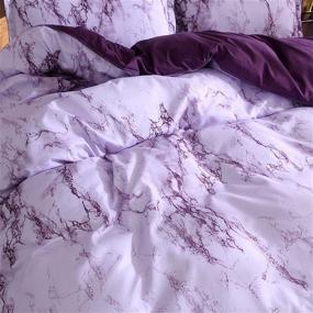 img 2 attached to 🛏️ Queen Size Purple Marble Lightweight Microfiber Quilt Cover Set - No Comforter Included
