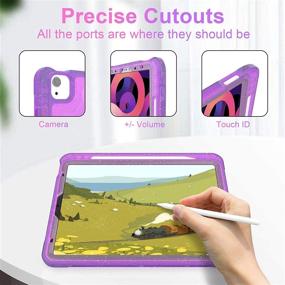 img 2 attached to 🔮 ZoneFoker Glitter Purple iPad Pro 11 Case with Apple Pencil Holder/Stand - Sturdy Slim Cover for 2021/2020/2018 Models, Women and Girls