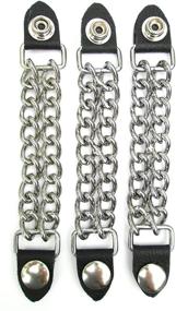 img 1 attached to 👕 Enhance Your Style with Leather Vest Extenders & Double Chain Trio