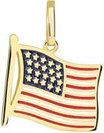 american pride: 14k yellow gold national flag pendant logo