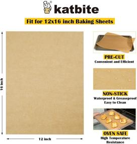 img 3 attached to Katbite 200Pcs 12x16 In Unbleached Parchment Paper Sheets for Baking, Precut Heavy Duty Baking Paper, Half Sheet Baking Sheets for Cookies, Cooking, Air Fryer, Oven