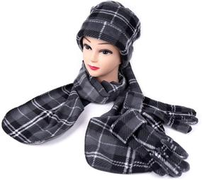 img 3 attached to 🧣 Polyester Fleece Winter Women's Accessories and Scarves & Wraps in Black for Women