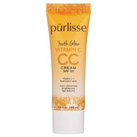🌟 purlisse youth glow cc cream spf 50 with vitamin c: cruelty-free & clean, paraben & sulfate-free, hydrates with hyaluronic acid, full coverage, light medium 1.4oz logo