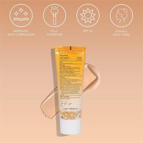 img 3 attached to 🌟 purlisse Youth Glow CC Cream SPF 50 with Vitamin C: Cruelty-Free & Clean, Paraben & Sulfate-Free, Hydrates with Hyaluronic Acid, Full Coverage, Light Medium 1.4oz