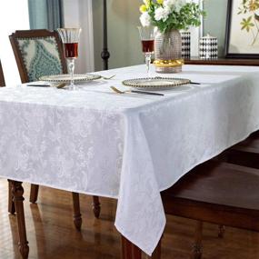 img 1 attached to 🌟 Premium Quality SASTYBALE Polyester Resistant Rectangle Tablecloth: Durable & Stylish