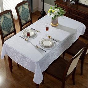img 2 attached to 🌟 Premium Quality SASTYBALE Polyester Resistant Rectangle Tablecloth: Durable & Stylish