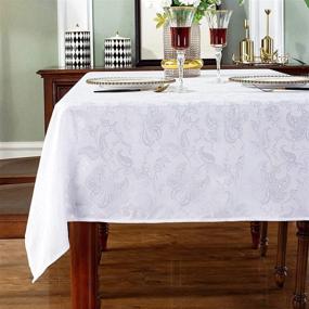 img 3 attached to 🌟 Premium Quality SASTYBALE Polyester Resistant Rectangle Tablecloth: Durable & Stylish