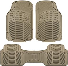 img 4 attached to 🌦️ FH Group F11306BEIGE Beige All-Weather Floor Mats 3pc Full Set - Tan, Heavy Duty & Trimmable