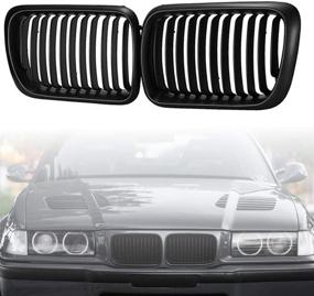 img 4 attached to 🚗 Matte Black Sport Grille Front Grilles for BMW E36 3 Series 318i 320 323i 328 M3 1997-1999, Heart Horse Car Kidney Grille
