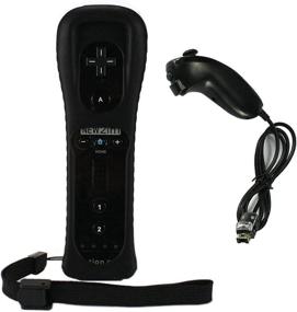 img 4 attached to SREEGA Built in Motion Plus Remote Controller and Nunchuck for Wii/Wii U - Black Silicone Case Included
