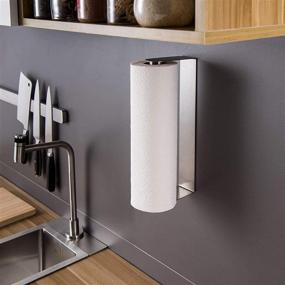 img 3 attached to 🧻 YIGII Paper Towel Holder Under Cabinet - Easy-to-Install Self Adhesive Rack for Kitchen - Premium SUS-304 Stainless Steel Build