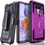 📱 covrware aegis series: lg stylo 6 case with built-in screen protector, heavy-duty full-body rugged holster cover with belt clip, kickstand, and swivel - magenta logo