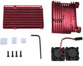 img 1 attached to 🔥 Treedix Cooling Metal Case: Aluminum Alloy Armor with Dual Fan Heatsink for Raspberry Pi 4 Model/Pi 4B (Red)