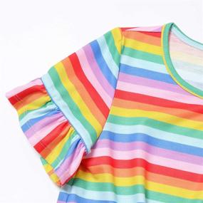 img 1 attached to Sleeve Summer Cotton T Shirts Rainbow Girls' Clothing