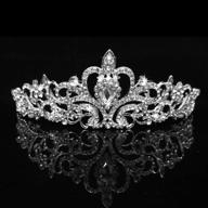 cocide silver tiara crowns crystal headband - princess rhinestone crown for women and girls. perfect hair accessory for bride, wedding, prom, birthday party. jewelry that shines! logo