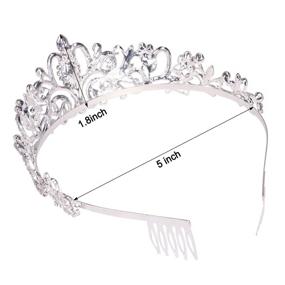 img 3 attached to COCIDE Silver Tiara Crowns Crystal Headband - Princess Rhinestone Crown for Women and Girls. Perfect Hair Accessory for Bride, Wedding, Prom, Birthday Party. Jewelry that Shines!