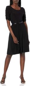 img 2 attached to 👗 Attractive Belted Skater Dress for Plus-Size Women: Star Vixen's Stylish Choice