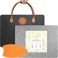 🪡 coobe 17x13 wool pressing mat for quilting - portable ironing pad with carrying case and iron rest - ideal for classes, meetings, and travel - 100% new zealand wool felted logo