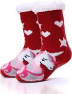 🧦 fleece slipper stockings for girls with grippers - christmas clothing logo