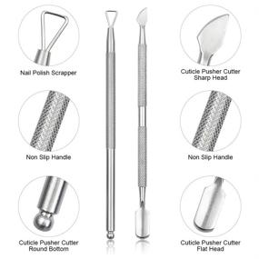 img 1 attached to 💅 Brusoon 2PCS Cuticle Pusher and Cutter Kit - Effortlessly Remove Gel Nail Polish - Premium Stainless Steel Cuticle Remover - Includes Storage Case - Professional Manicure and Pedicure Tools