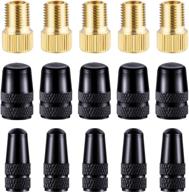 🚲 15-piece cycling tire tools set with presta to schrader adapter, bicycle valve converter, and valve caps - ideal for cars logo