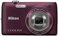 nikon coolpix s4100 14 mp digital camera with 5x nikkor wide-angle optical zoom lens and 3-inch touch-panel lcd (plum) logo