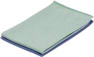 🧽 large 14x16 inch pack of 2 superio microfiber glass and mirror cleaning cloths in blue and green logo