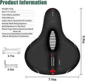 img 3 attached to 🚲 Memory Foam Gel Bicycle Seat - Wide Comfort Replacement with Dual Shock Absorption and Allen Key - Ideal for Men and Women