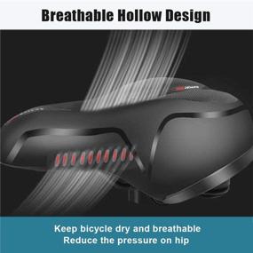 img 1 attached to 🚲 Memory Foam Gel Bicycle Seat - Wide Comfort Replacement with Dual Shock Absorption and Allen Key - Ideal for Men and Women