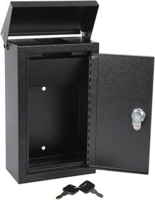 img 2 attached to 📪 Wall-Mounted Key Drop Box with Key Lock - Metal Mailbox for Indoor & Outdoor Storage - Secure Hanging Postbox for Home & Business Use - 5.5X 3.0X 9.8 inch, Black