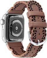 👗 элегантные кожаные браслеты с кружевом, совместимые с apple watch se series 6 5 4 3 2 1, дышащий ремешок secbolt для женщин - 38 мм 40 мм 42 мм 44 мм iwatch band логотип