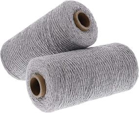 img 1 attached to Cozy Grey Cotton Loom Warm Thread Rolls 🧶 - 2 Pack, 800 Yards Each (Total 1600 Yards)