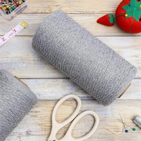 img 3 attached to Cozy Grey Cotton Loom Warm Thread Rolls 🧶 - 2 Pack, 800 Yards Each (Total 1600 Yards)