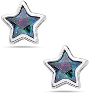 tisoro 925 solid sterling silver mini 🌟 mystic topaz color cz star stud x-small earrings logo