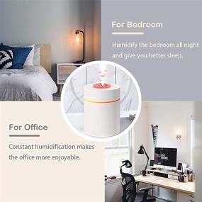 img 1 attached to 🌬️ KJRIVER Mini Humidifier for Bedroom and Office, Ultra Quiet 240ml Portable Cool Mist Humidifier with Automatic Shut-Off, Optional Night Light - Ideal for Car, Travel, Desk, and Plant Moisture (White)