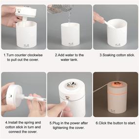 img 2 attached to 🌬️ KJRIVER Mini Humidifier for Bedroom and Office, Ultra Quiet 240ml Portable Cool Mist Humidifier with Automatic Shut-Off, Optional Night Light - Ideal for Car, Travel, Desk, and Plant Moisture (White)