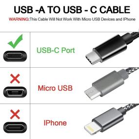 img 3 attached to 🔌 Высококачественный кабель USB Type C длиной 10 футов - быстрая зарядка для Samsung Galaxy A11 A20 A21 A51 A41 A71 A80 A90 S10e S9 S10 S20, Kindle Fire 9-10 поколения - 2шт.