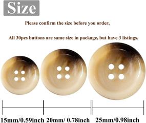 img 3 attached to 🧵 MiDube 30 PCS Resin Sewing Buttons: 6 Matte Pattern 4-Hole Craft Buttons for DIY Crafts & Repairs - Brown 20mm