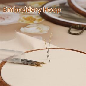 img 1 attached to 🧵 Pack of 4 Jupean Oval Embroidery Hoops with Imitated Wood Display Frame, Includes 30 Embroidery Needles - Ideal for Art Craft Sewing, Wall Hanging, and Cross Stitch Hoop